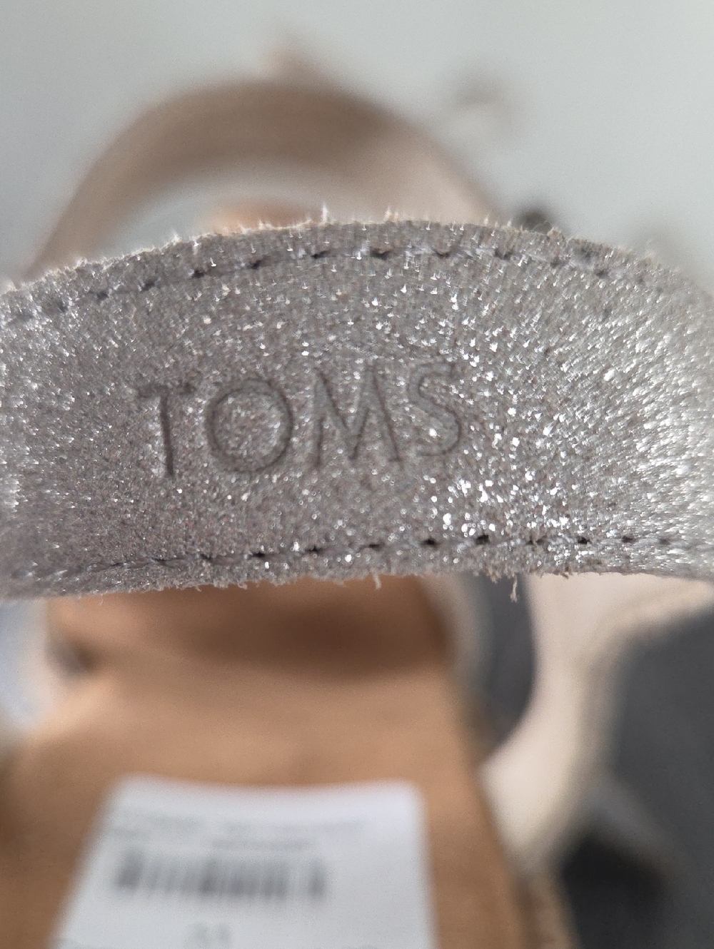 TOMS DARYA Silver Metalic Tan Platform Wedge Espadrille Sandals Size 11 - Picture 8 of 16